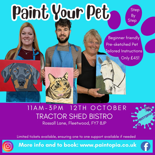 Paint Your Pet, 12th Oct, 11am-3pm, Tractor Shed, Fleetwood