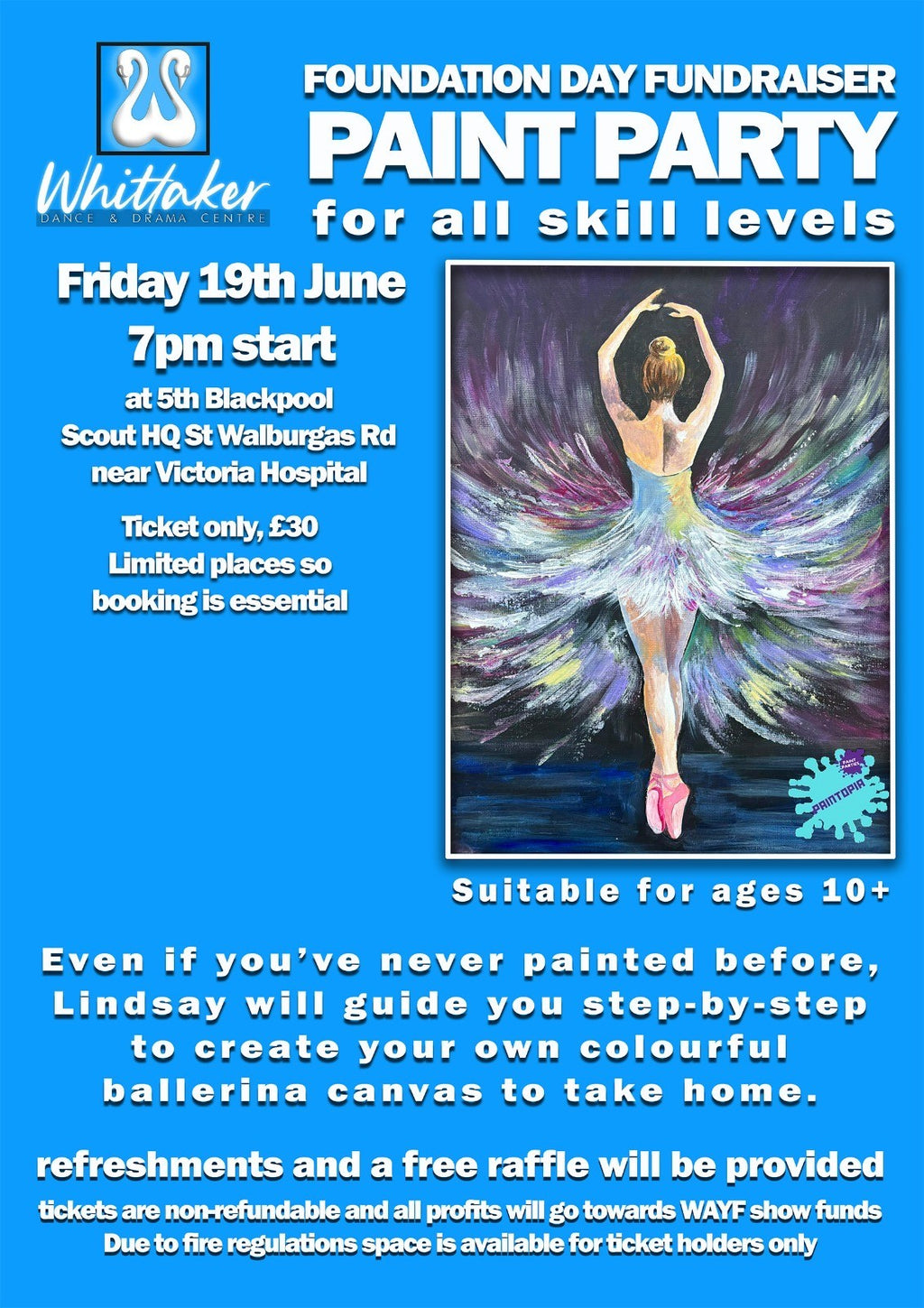 Fundraiser Paint Party - Blackpool - Fri 19th June - 7pm