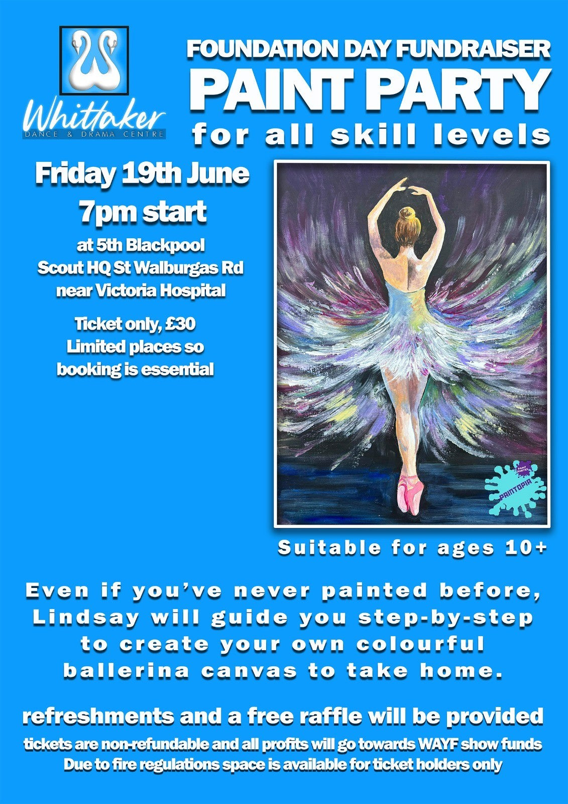 Fundraiser Paint Party - Blackpool - Fri 19th June - 7pm