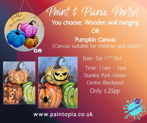 Paint and Picnic Party, Sat 11th Oct, 11am-1pm, Stanley Park Visitor Centre, Blackpool
